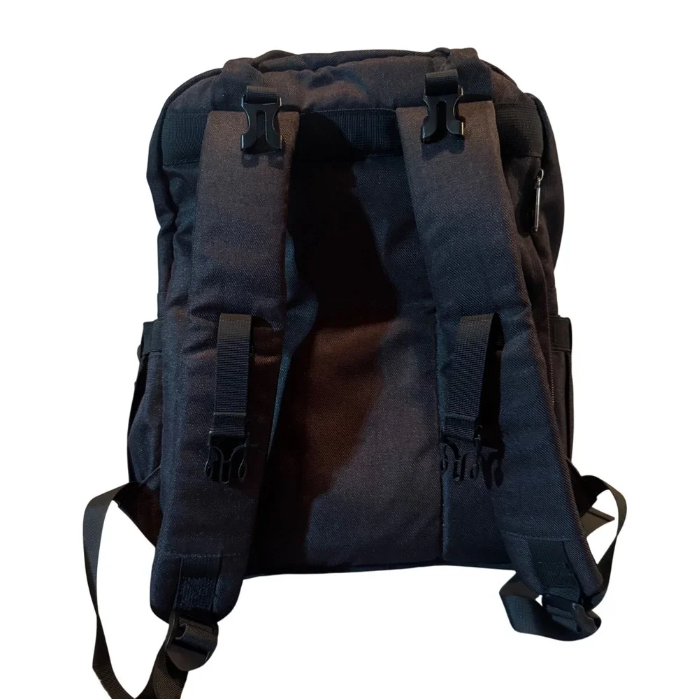 Dikaslon Black Diaper Bag Backpack With Pacifier Case & Stroller Straps